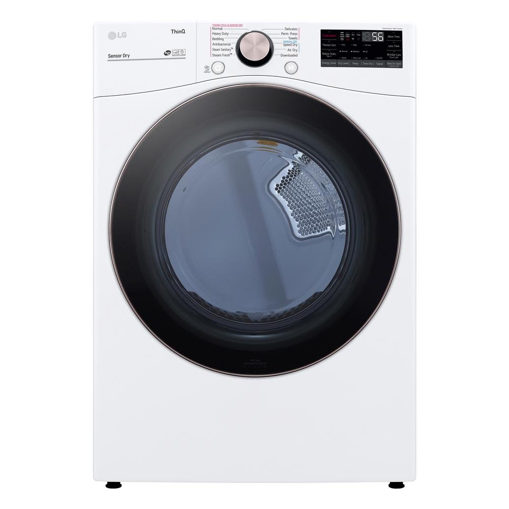 DLEX4000W Ultra Large Capacity Smart Front Load Electric Dryer with TurboSteam™ and Built-In Intelligence - 7.4 cu. ft. White-1