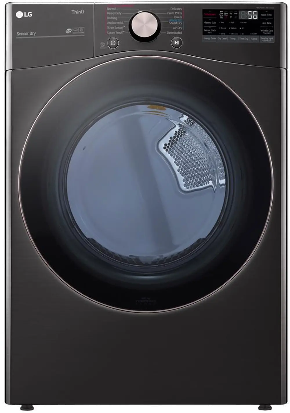 DLEX4000B Ultra Large Capacity Smart Front Load Electric Dryer with TurboSteam™ and Built-In Intelligence - 7.4 cu. ft. Black Stainless Steel-1