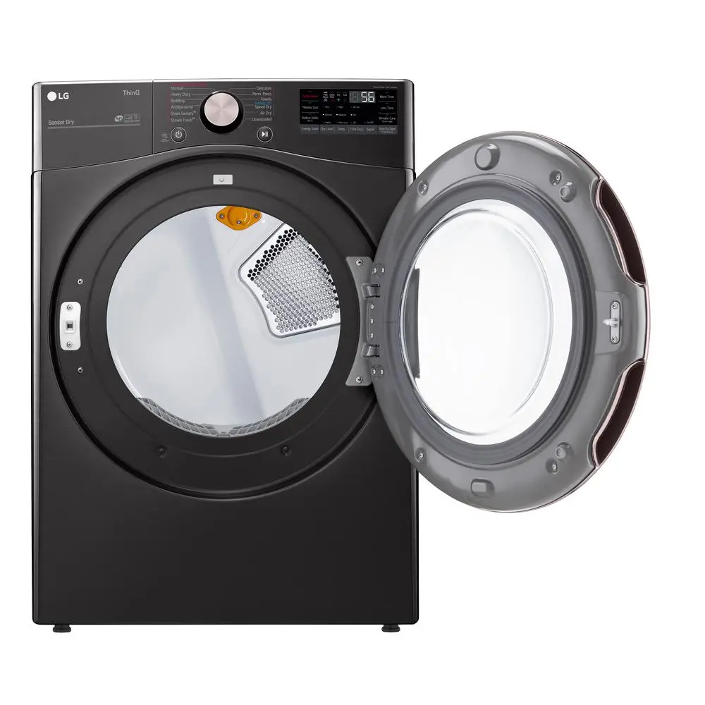 DLEX4000B Ultra Large Capacity Smart Front Load Electric Dryer with TurboSteam™ and Built-In Intelligence - 7.4 cu. ft. Black Stainless Steel-4