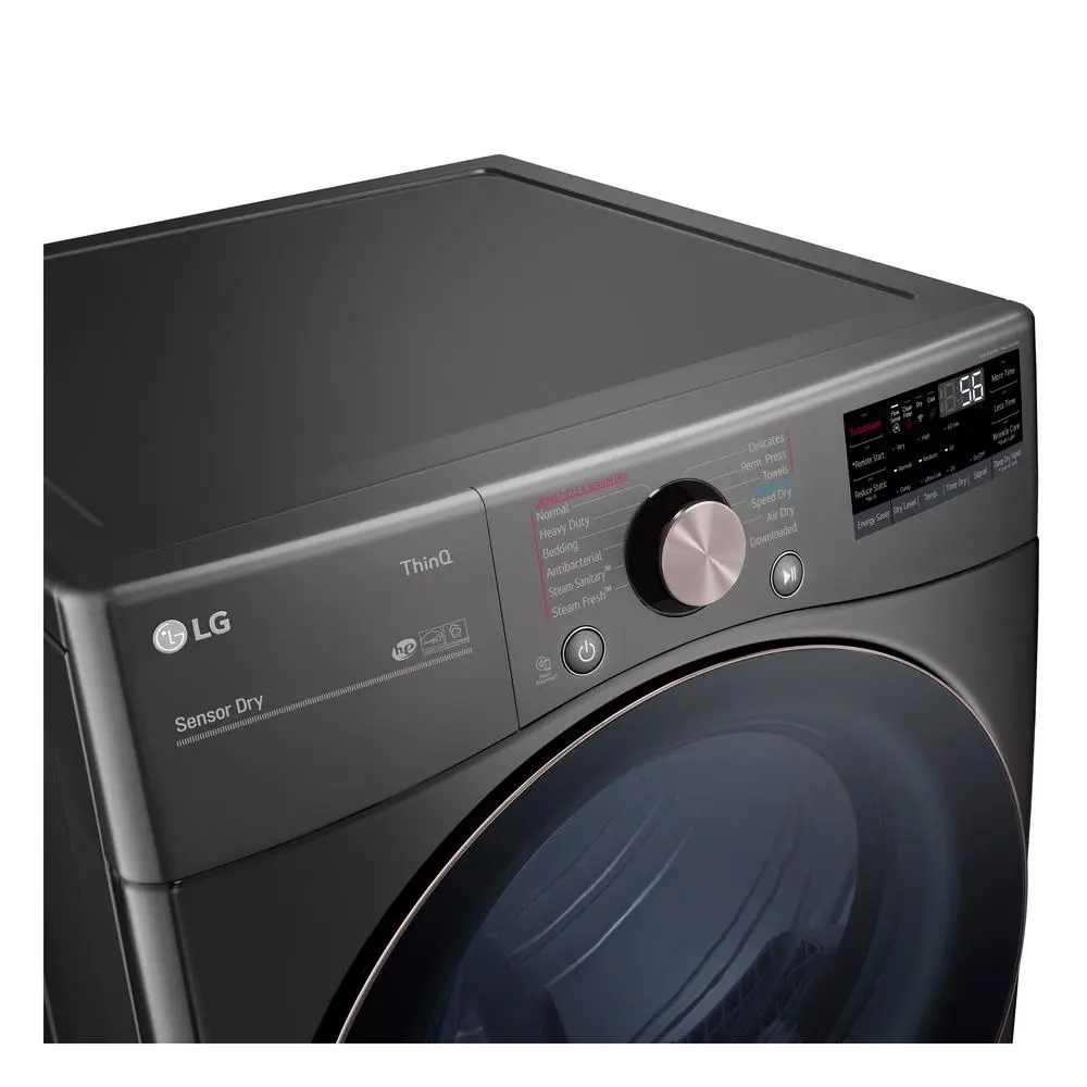 DLEX4000B Ultra Large Capacity Smart Front Load Electric Dryer with TurboSteam™ and Built-In Intelligence - 7.4 cu. ft. Black Stainless Steel-7
