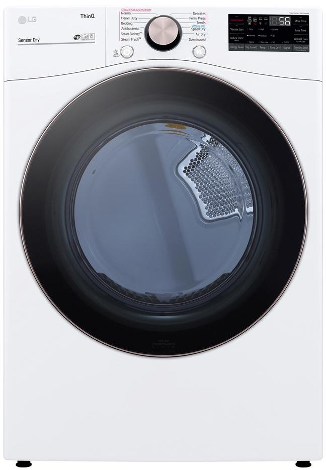 DLGX4001W Ultra Large Capacity Smart Front Load Gas Dryer with TurboSteam™ and Built-In Intelligence - 7.4 cu. ft. White-1