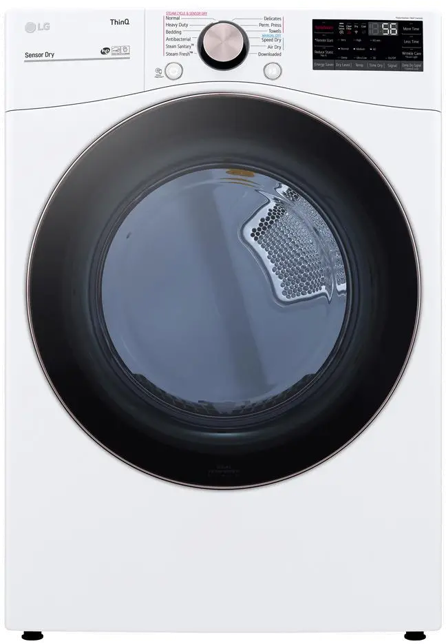DLGX4001W Ultra Large Capacity Smart Front Load Gas Dryer with TurboSteam™ and Built-In Intelligence - 7.4 cu. ft. White-1
