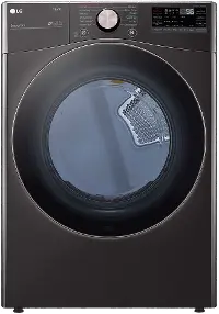 DLGX4001B LG Smart Front Load Gas Dryer with TurboSteam and Built-In Intelligence - 7.4 cu. ft. Black Steel