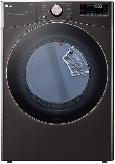 DLGX4001B LG Smart Front Load Gas Dryer with TurboSteam and Built-In Intelligence - 7.4 cu. ft. Black Steel