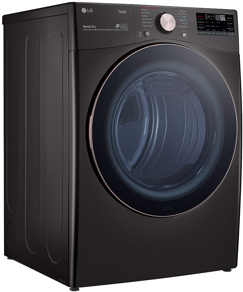 DLGX4001B LG Smart Front Load Gas Dryer with TurboSteam and Built-In Intelligence - 7.4 cu. ft. Black Steel-2