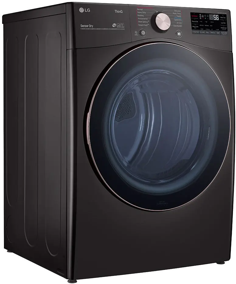 DLGX4001B LG Smart Front Load Gas Dryer with TurboSteam and Built-In Intelligence - 7.4 cu. ft. Black Steel-2