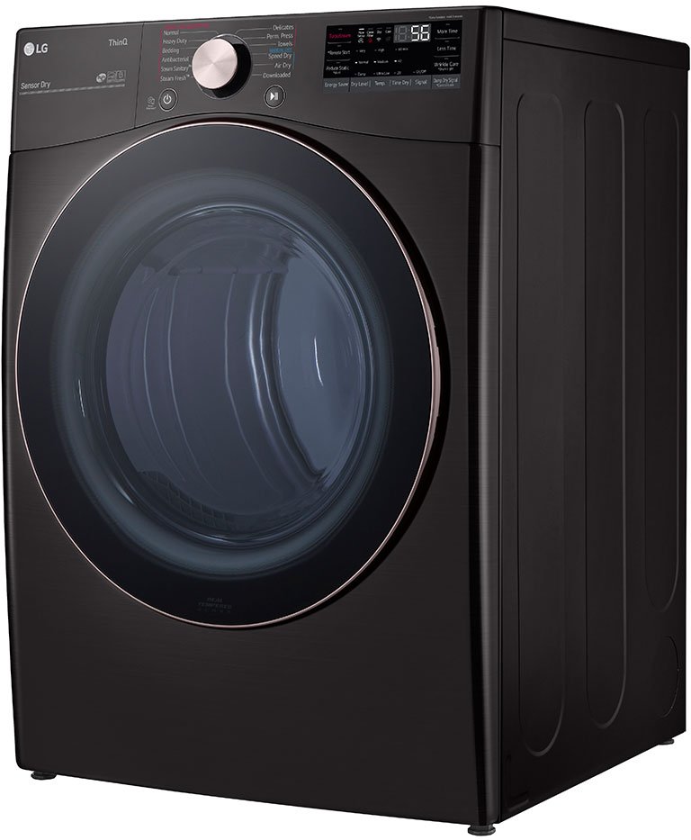 DLGX4001B LG Smart Front Load Gas Dryer with TurboSteam and Built-In Intelligence - 7.4 cu. ft. Black Steel-3