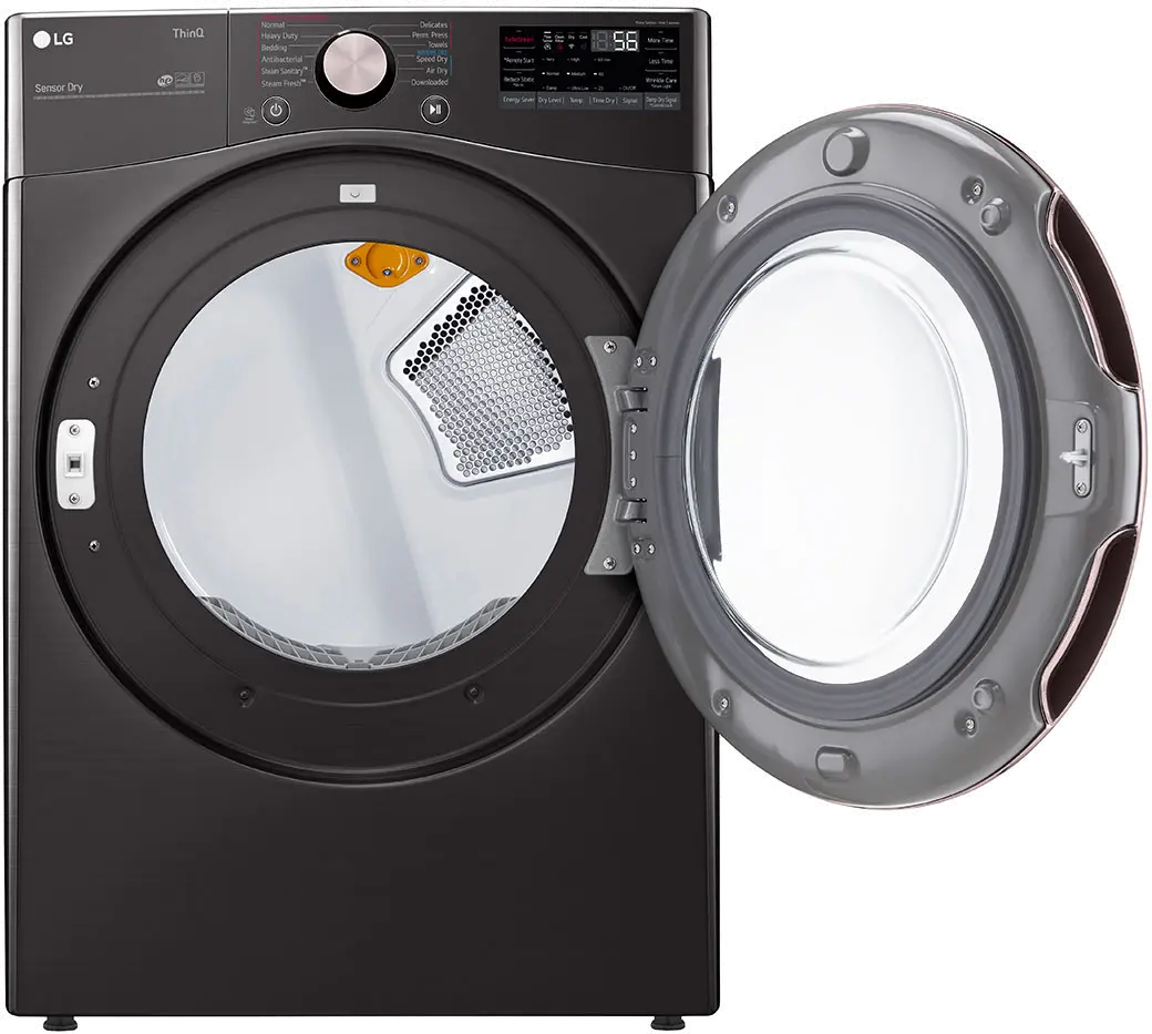 DLGX4001B LG Smart Front Load Gas Dryer with TurboSteam and Built-In Intelligence - 7.4 cu. ft. Black Steel-4
