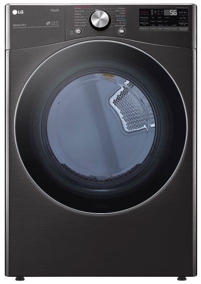 DLEX4200B LG Ultra Large Capacity Smart Electric Front Load Dryer - 7.4 cu. ft. Black Steel