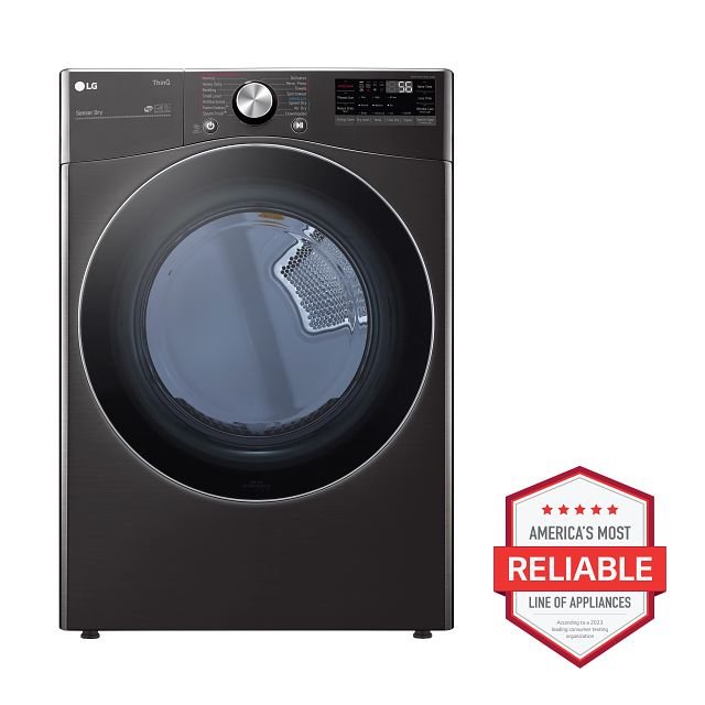 DLEX4200B LG Ultra Large Capacity Smart Electric Front Load Dryer - 7.4 cu. ft. Black Steel-2
