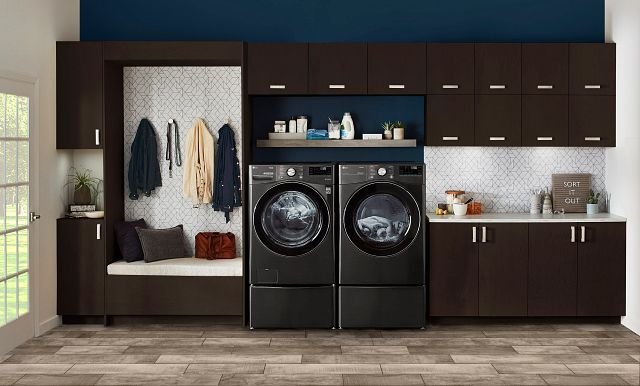 DLEX4200B LG Ultra Large Capacity Smart Electric Front Load Dryer - 7.4 cu. ft. Black Steel-3