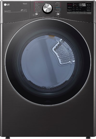DLGX4201B LG Ultra Large Capacity Smart Dryer with TurboSteam and Built-In Intelligence - Black Steel 7.4 cu. ft.