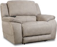 Nickel Beige Wide Power Recliner - Explorer