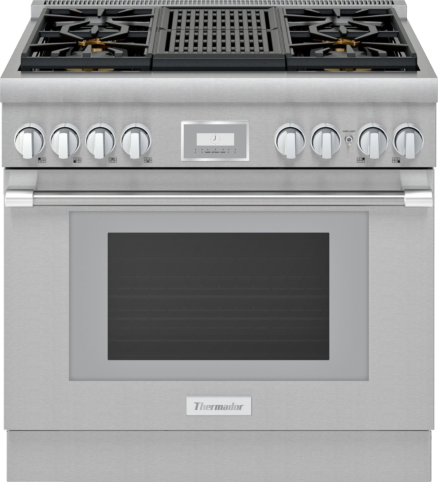 PRG364WLH Thermador 36 Inch Pro Harmony Convection Gas Range - 4.9 cu. ft., Stainless Steel-1