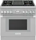PRG364WLH Thermador 36 Inch Pro Harmony Convection Gas Range - 4.9 cu. ft., Stainless Steel