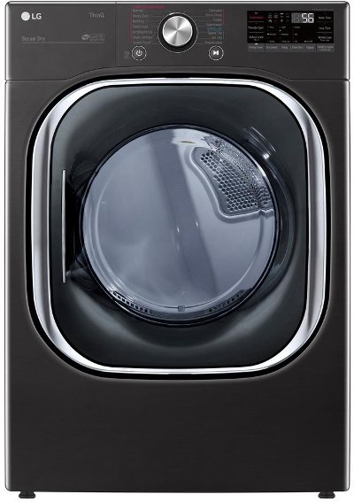 DLEX4500B LG Smart Front Load Dryer with TurboSteam and Built-In Intelligence - 7.4 cu. ft. Black Steel