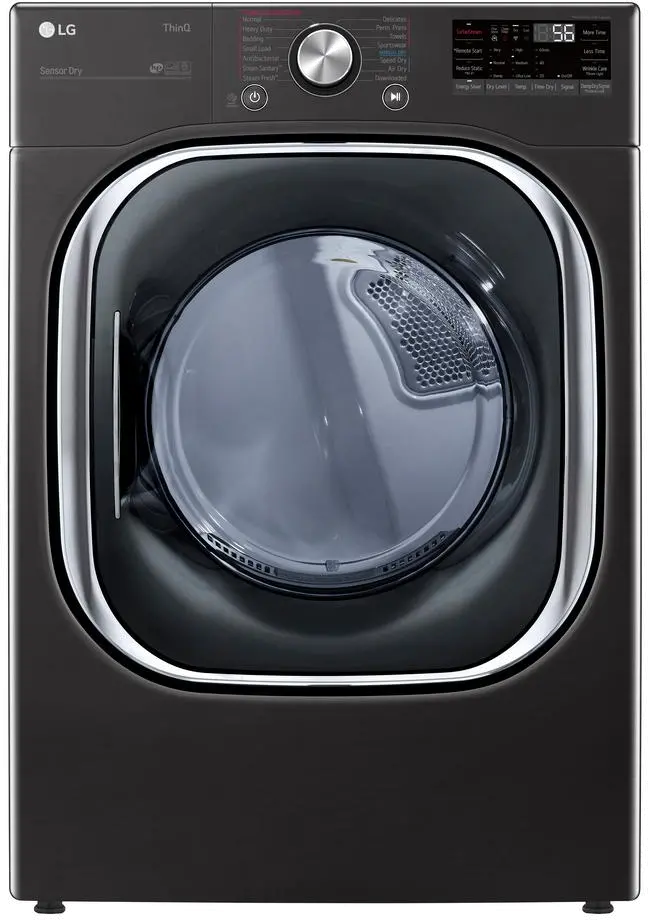 DLGX4501B LG Smart Front Load Dryer with TurboSteam and Built-In Intelligence - 7.4 cu. ft. Black Steel-1
