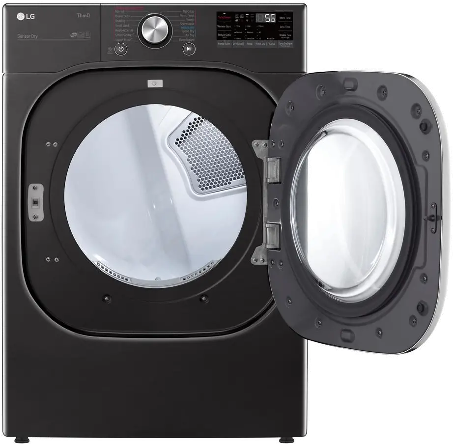 DLGX4501B LG Smart Front Load Dryer with TurboSteam and Built-In Intelligence - 7.4 cu. ft. Black Steel-2