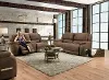 Explorer Brown Power Reclining Love Seat with Center Console