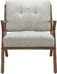 Mid Century Modern Light Gray Accent Chair with Exposed Wood Frame-3