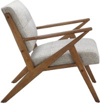 Mid Century Modern Light Gray Accent Chair with Exposed Wood Frame-4