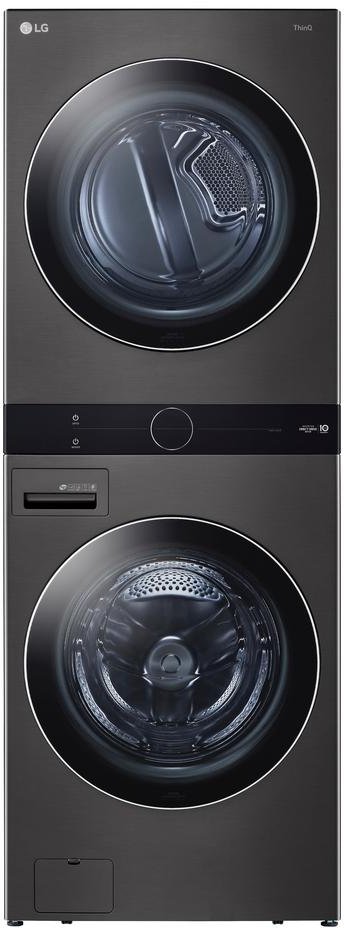 WKEX200HBA LG Single Unit Front Load LG WashTower with Center Control 4.5 cu. ft. Washer and 7.4 cu. ft. Electric Dryer - Black Steel-1