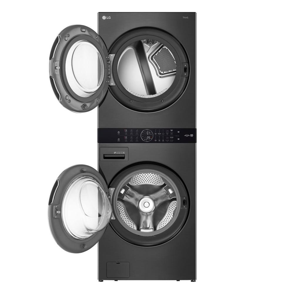 WKEX200HBA LG Single Unit Front Load LG WashTower with Center Control 4.5 cu. ft. Washer and 7.4 cu. ft. Electric Dryer - Black Steel-2