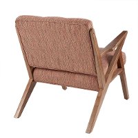 Mid Century Modern Orange Accent Chair with Exposed Wood Frame-4