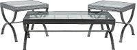 Contemporary Glass and Metal Occasional Table Set - Emerson