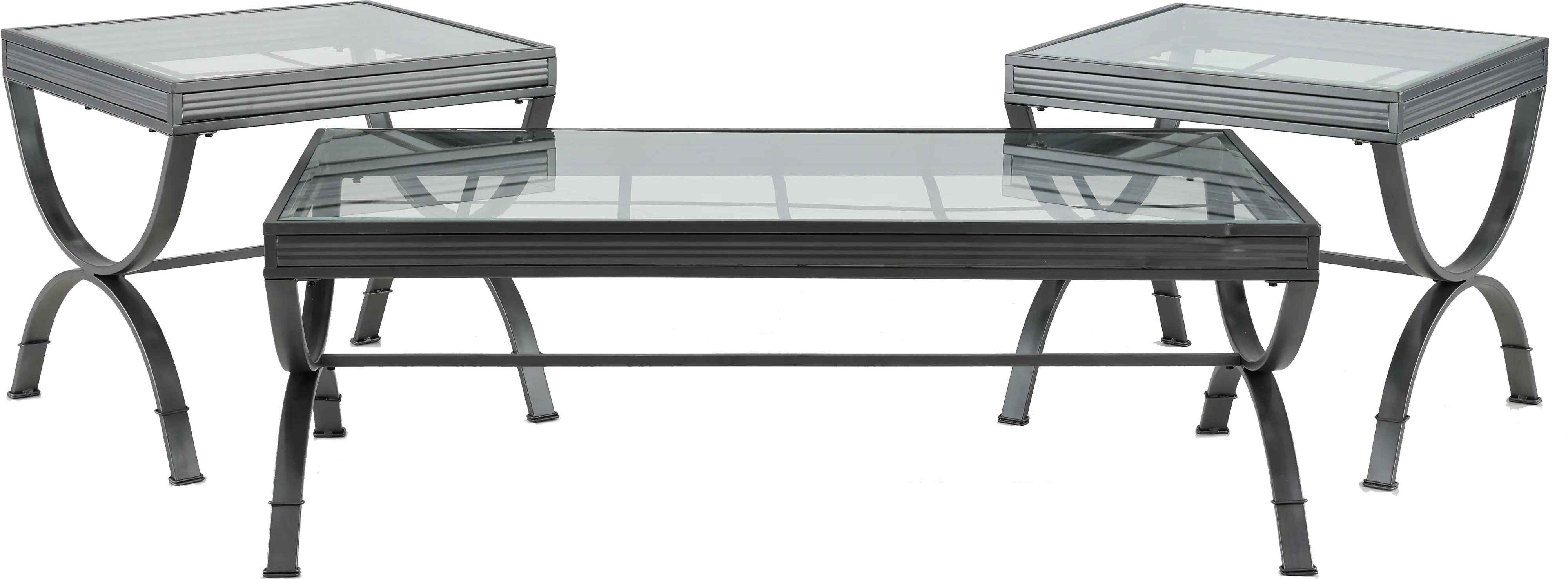 Emerson Contemporary Glass and Metal Occasional Table Set-1