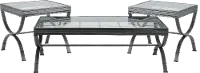 Emerson Contemporary Glass and Metal Occasional Table Set