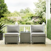 KO70174GY-GY 3 Piece Gray Patio Conversation Set - Bradenton