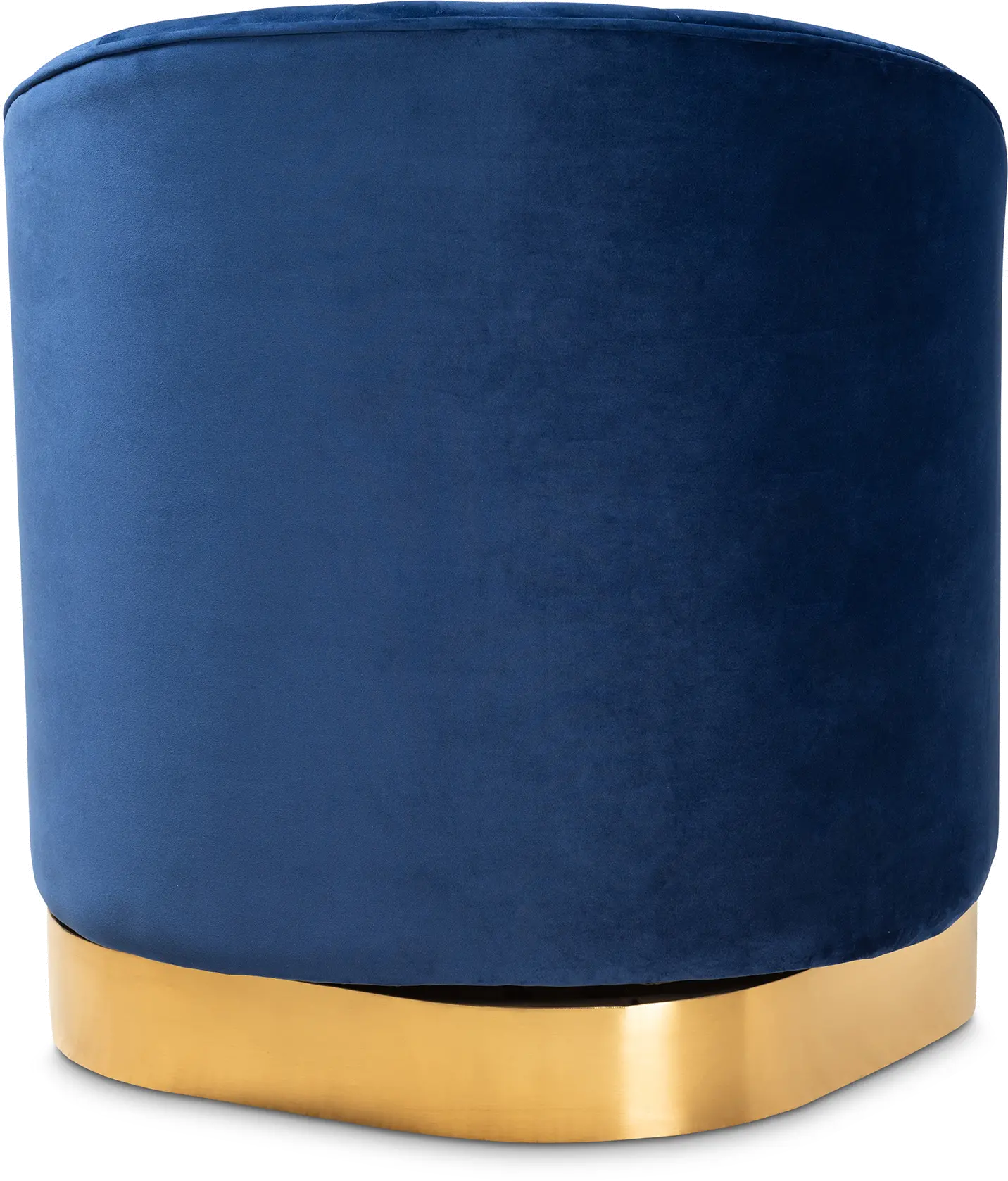 Glam Royal Blue Velvet Upholstered Swivel Chair with Brushed Gold-5