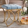 161-10268-RCW Glamour Light Blue Velvet Upholstered Ottoman - Francene