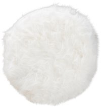Modern White Faux Fur Upholstered Silver Metal Ottoman - Edith-5