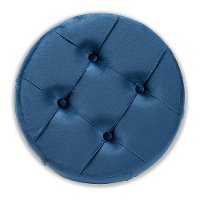 Glamour Navy Blue Velvet Upholstered Ottoman with Gold Base-4