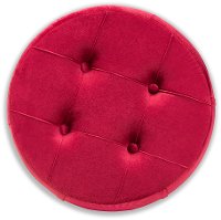 Glamour Red Velvet Upholstered Ottoman with Gold Base-4