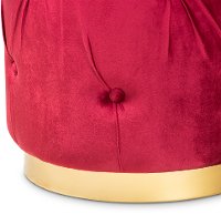 Glamour Red Velvet Upholstered Ottoman with Gold Base-5