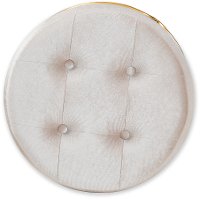 Glamour Beige Velvet Upholstered Ottoman with Gold Metal Frame-5