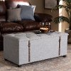 161-10277-RCW Modern Gray Upholstered Storage Trunk Ottoman - Clematis