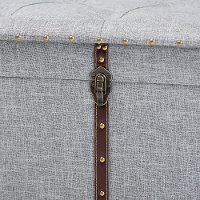 Modern Gray Upholstered Storage Trunk Ottoman - Clematis-4