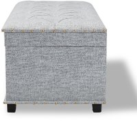Modern Gray Upholstered Storage Trunk Ottoman - Clematis-6