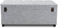 Modern Gray Upholstered Storage Trunk Ottoman - Clematis-7