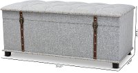Modern Gray Upholstered Storage Trunk Ottoman - Clematis-8