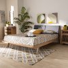 162-10305-RCW Modern Natural Oak and Gray King Platform Bed - Lenny