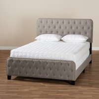 Contemporary Gray King Upholstered Bed - Honora-2