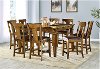 Clearance Traditional Rustic Brown 7 Piece Counter Height Dining Room Set - Carissa