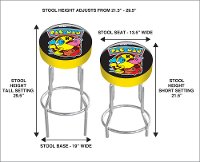 Arcade 1UP Pac-man Adjustable Stool-3
