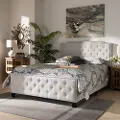 162-10324-RCW Contemporary Beige Queen Upholstered Bed - Katey