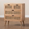 162-10553-RCW Mid Century Modern Rattan 4-Drawer Accent Chest - Trudi